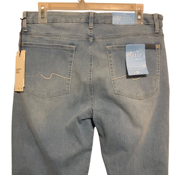 7 For All Man Kind Blair Kimmie Straight 32x34 Light Wash Blue Cottagecore - Picture 9 of 14